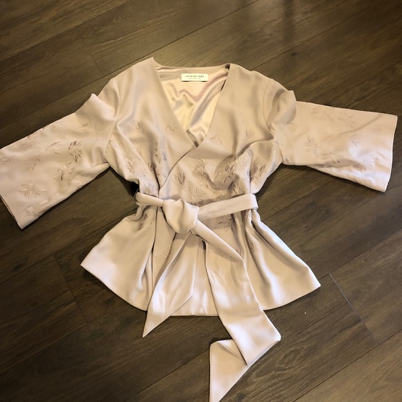 Kimono style Jacques Vert Embroidered lilac jacket - Picture 1 of 9